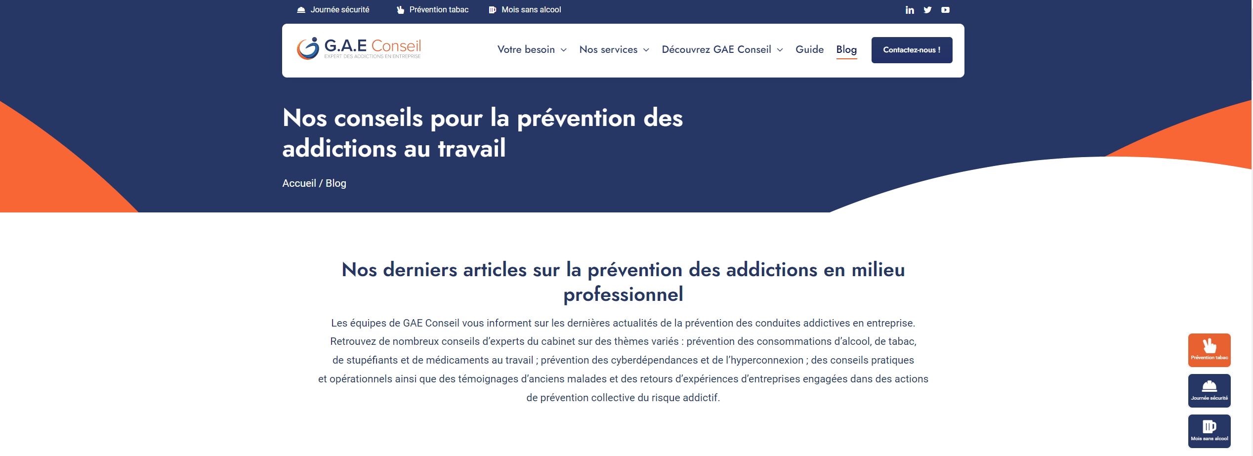 Refonte du blog www.gaeconseil.fr 6 site GAE